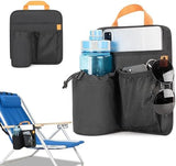 Beach Chair Cup Holder, Chair Side Organizer Easily Attached to Armrest with 2 Self-Adhesive Fastener Strap, Hanging Chair Attachment for Water Bottle, Sunglasses, Phone, Snack, etc..