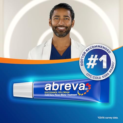Abreva 10 Percent Docosanol Cold Sore Treatment, Treats Your Fever Blister in 2.5 Days - 0.07 oz Tube x 2