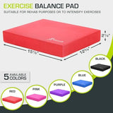 ProsourceFit Exercise Balance Pad – Non-Slip Cushioned Foam Mat & Knee Pad for Fitness and Stability Training, Yoga, Physical Therapy 15.5”x12.75”, Red