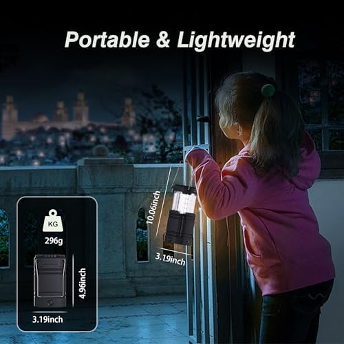 3000mAh Large Capacity Hand Crank Solar Camping Lantern, Portable Ultra Bright LED Torch, 23-26 Hours Running Time, USB Charger, Electronic Lantern for Outdoor