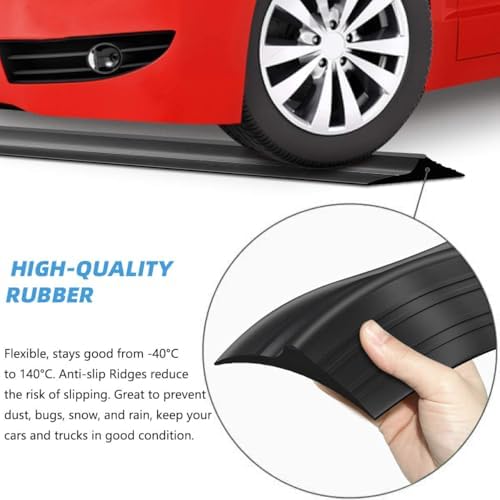 Jin&Bao Universal Garage Door Threshold Seal Strip 12FT Kit, Bottom Waterproof Rubber Weather Stripping Replacement（Black, 1 Adhesive）