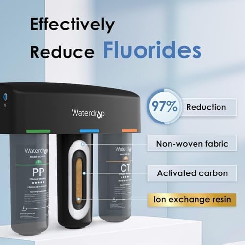 Waterdrop TSA 8 Layer Under Sink Water Filter System, Under Sink Water Filtration System, Reduces PFAS, PFOA/PFOS, Fluoride, Chlorine, Bad Taste & Odor, NSF/ANSI 42 Certified Element, USA Tech