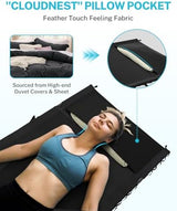 Gonex 31.5" Extra Wide Camping Cot with Premium Pillow Pocket Supports 350lbs, Portable Ultralight Folding Cot Bed for Adults Travel, Beach, Home, Sleeping (Black)