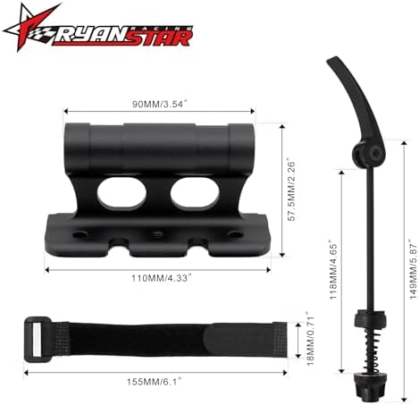 RYANSTAR RACING 2Pack Bicycle Rack Mount Front Fork Mount Bracket with Quick Release Alloy Fork Block Mounts Compatible with Most Mountain Bikes Road Bicycles E Bikes