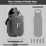 icolor Magnetic Gym Bag Water Bottle Carrier Holder with Phone Pockets & Shoulder Strap,5 Built-in Magnets Gym Bottle Pouch Sleeve,Magnetic Bag Gym Accessories Organizer for Men Women