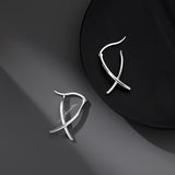 SLUYNZ 925 Sterling Silver X Hoop Earrings for Women Teen Girls Minimalist Hoop Earrings Huggie (A-Sterling Silver)