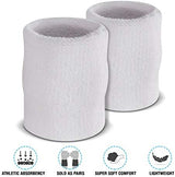 Suddora Arm Sweatbands, Absorbent and Breathable Thick Cotton Bands for Working Out, Gymnastics, Basketball, Tennis, and Football, Multiuse 4-inch Wristbands for Costumes and Cosplay