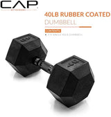 CAP Barbell Coated Hex Dumbbell Weight | Multiple Options