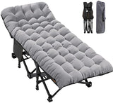 ABORON Oversized XXL Folding Camping Cot W/Mat for Adults, 78" L x 32" W x 18" H, Heavy Duty Outdoor Bed with Carry Bag,1200 D Layer Oxford Travel Camp Cots