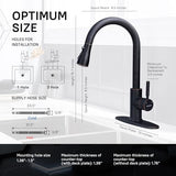 WEWE Kitchen faucets with Pull Down Sprayer, Farmhouse Kitchen Faucet Oil Rubbed Bronze Commercial Modern high arc Stainless Steel Single Handle Single Hole for Utility rv Laundry Sinks