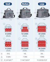 Cooler Bag, 8/16/30 Can Soft Sided Small Portable Insulated Cooling Pack, Everyday Lunch Cooler, Leakproof Ice Chest for Beach, Camping, Travel, Picnic