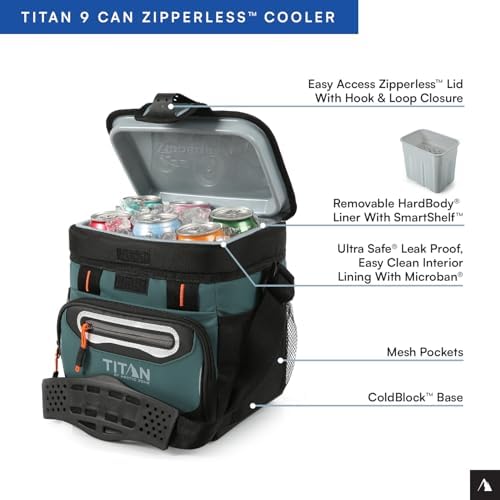 Arctic Zone Titan Deep Freeze Cooler - Zipperless Hardbody Cooler - Small & Large Capacity- Beach & Camping Cooler - Deep Freeze Insulation, HardBody Liner, and SmartShelf