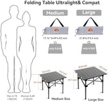 Opliy Portable Folding Camping Table for 2-4 Persons Aluminum Collapsible Table Lightweight with Carry Bag for Camping, Hiking, Picnics, BBQ, Beach Trips & Tailgating