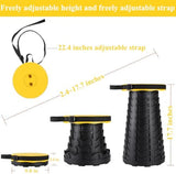 Fishboy Upgraded Collapsible Stool, 400lbs Max Weight, Lightweight But Sturdy, Portable Retractable Folding Telescoping Foldable Camping Stool for Adults Outdoor Fishing Hiking Gardening Travel BBQ