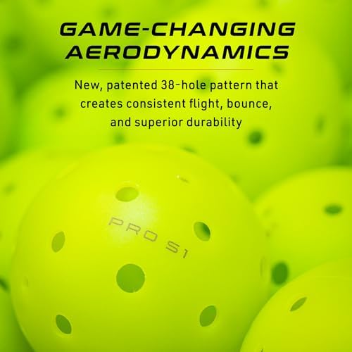 Selkirk Pro S1 Ball | Crack-Resistant | 38 Hole Outdoor Pickleball Balls | USAPA Approved Pickle Ball for Tournament Play | Advanced Aerodynamics |