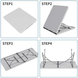 FWTI Deal 6 Feet Foldable Table, Built in Carrying Handle & Alloy Steel Legs, Heavy Duty Portable for Party, Dining, Wedding, Events, Picnic, Indoor, Outdoor, Camping, Utility, White