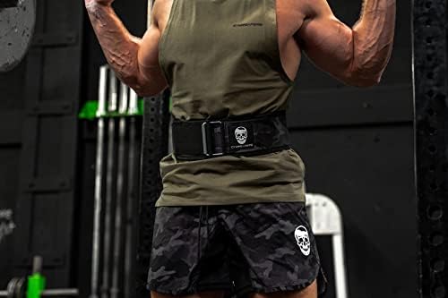 Gymreapers Quick Locking Weightlifting Belt for Bodybuilding, Powerlifting, Cross Training - 4 Inch Neoprene with Metal Buckle - Adjustable Olympic Lifting Back Support