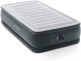 Intex 67765ED Dura-Beam Deluxe Comfort-Plush Mid-Rise Air Mattress : Fiber-Tech – Twin Size – Built-in Electric Pump – 13in Bed Height – 300lb Weight Capacity