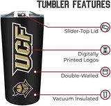 Campus Colors NCAA Stainless Steel Tumbler perfect for Gameday - 18 oz - Double Walled - Keeps Drinks Perfectly Insulated (Central Florida Knights - Black)