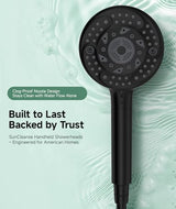 SunCleanse Filtered Shower Head with Handheld, 9-Spray Setting Detachable Showerhead with Filters, Shower Head for Hard Water - Filtered Chlorine, Improve Skin and Hair Texture, Black