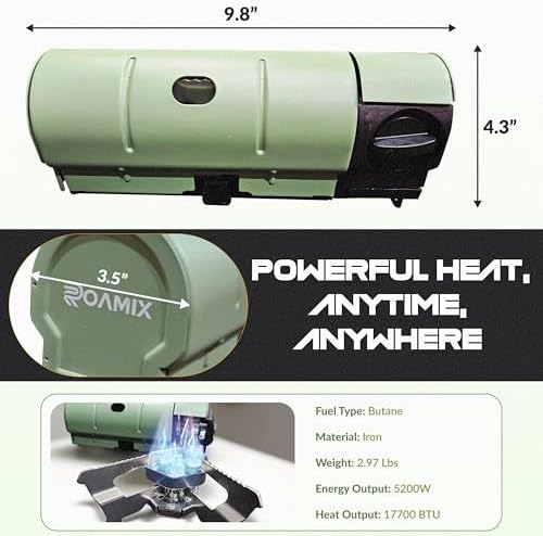 17,700 BTU Foldable Butane Camping Stove – 5,200W Portable Gas Burner with Carrying Bag for Outdoor Cooking, Backpacking & Emergency Use