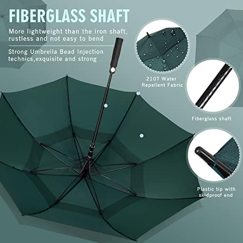ZOMAKE Automatic Open Extra Large Golf Umbrella 51/54/62/68 Inch, Double Canopy Vented Windproof Oversize Stick Umbrellas for Rain