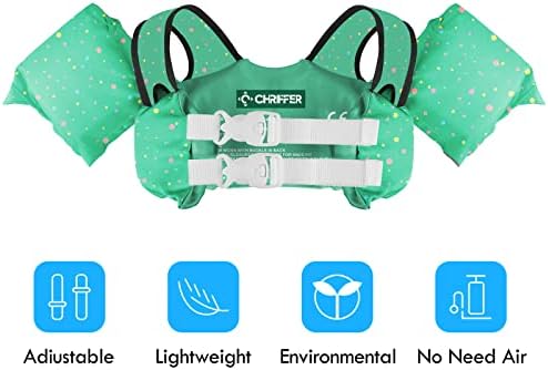 Chriffer Kids Swim Vest Life Jacket for 22-66 Pounds Boys and Girls, Toddler Floaties with Shoulder Harness Arm Wings for 2,3,4,5,6,7 Years Old Baby