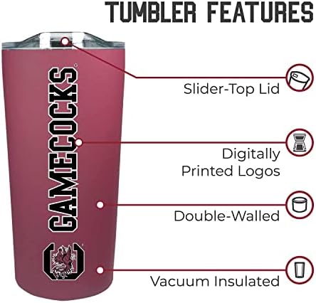 Campus Colors NCAA Stainless Steel Tumbler perfect for Gameday - 18 oz - Double Walled - Keeps Drinks Perfectly Insulated (South Carolina Gamecocks - Maroon)