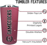 Campus Colors NCAA Stainless Steel Tumbler perfect for Gameday - 18 oz - Double Walled - Keeps Drinks Perfectly Insulated (South Carolina Gamecocks - Maroon)
