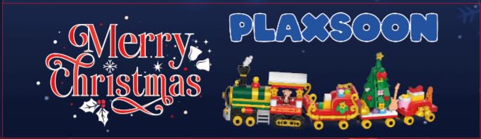 PLAXSOON Christmas Gingerbread House Village Mini Building Set with Lights, 1955 PCS Holiday Village Building Block Toy with Xmas Tree Train Santa for Home Decor, Gift for Adults Kids Girls Boys 14+