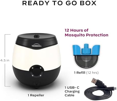 Thermacell E-Series Rechargeable Mosquito Repeller with 20’ Mosquito Protection Zone; Bug Spray Alternative; Scent Free