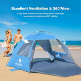 CAMEL CROWN Beach Tent UPF 50+ Sun Shelter for 2/3/5/6 Person, Lightweight Portable Sun Shade with Sand Anchor, Family Beach Day & Outdoor Adventures