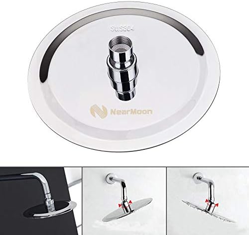 NearMoon Rain Shower Head, Ultra-Thin Design-Pressure Boosting, Awesome Some Experience, High Flow Stainless Steel Rainfall Head (8 Inch,Chrome Finish)