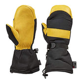 Saranac SA0185 Winter Ski Gauntlet Mitten with Premium Deerskin Leather, Gold/Black