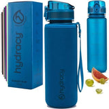 Hydracy Water Bottle with Time Marker -Large BPA Free Water Bottle & No Sweat Sleeve -Leak Proof Gym Bottle with Fruit Infuser Strainer & Times to Drink -Ideal for Fitness Sports & Outdoors