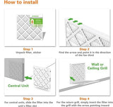 14x14x1 Air Filters, MERV 8 Pleated HVAC Furnace Filters (4-Pack) - Dust Defense, MPR 600 - exact dimensions: 13.75"x13.75"x0.75" - Replacement for AC, Heater, and Ventilation Systems