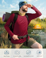 Roadbox Mens UPF 50+ UV Sun Protection Shirts Outdoor Long Sleeve SPF Rash Guard for Fishing Hiking Swimming Running