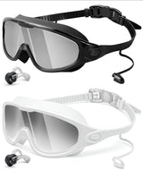 Rantizon Swim Goggles 2 Pack, Wide View Anti Fog&UV Swimming Goggles for Audlt, No Leaking Pool Accessories for Men Women Kid