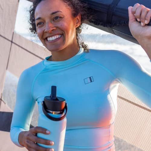 HYDRO FLASK Wide Mouth vacuum insulated stainless steel water bottle with leakproof closeable straw lid for cold water drinks, sports, travel, car and school