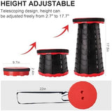 Upgraded Foldable Stool Thickened, Portable Collapsible Stool Retractable Stool for Fishing, Hiking, BBQ, Parties, Outdoor Activities (Red) (2)