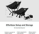 Camping Chairs for Adults, Supports 600 Lbs Lightweight Folding Camping Chair, Collapses to Size of Water Bottle Portable Camping Chair for Outdoor, Beach, Lawn, Travel, Picnics