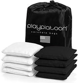 Play Platoon Cornhole Bags Weather Resistant- Set of 8 Regulation Bean Bags for Tossing- Official Professional Size & Weight Corn Hole Bags Two Color All Weather Cornhole Beans Bag Set with Tote Bag