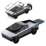 Cyberdock 3 in 1 MagSafe Charging Stand for Apple Device, Rotating Magnetic Fast Wireless Charger Stand with Ambient Light for iPhone 17-12, Apple Watch, AirPods for Christmas Birthday Gifts