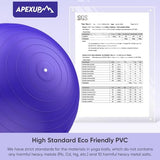 APEXUP Yoga & Pilates Ball - Anti Slip Heavy Duty Gym Ball for Fitness, Balance & Core Workout