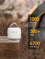 LED Camping Lantern Rechargeable 1000LM, Up to 300H Running Time Camping Tent Light, 6700mAh Emergency Light for Hurricane, Power Outages, Home, Hiking, Water-Resistant
