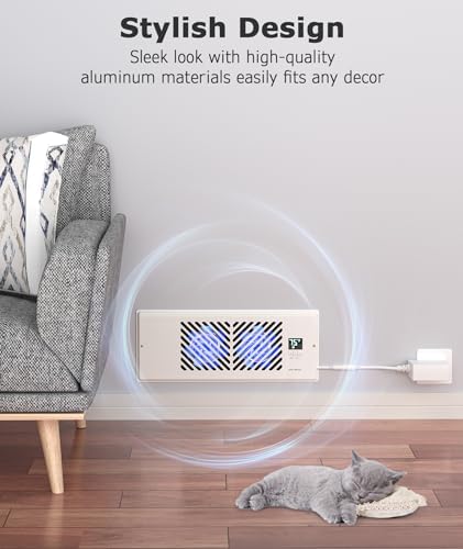 AirBlaze Z4, Quiet Register Booster Fan Fits 4”x12” Register Holes, Smart Vent Booster Fan with Thermostat & Remote Control, 10-Speed Control Heating Cooling AC Vent (White)