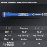 CHAMPKEY Premium Rubber Golf Grips 13 Pack | High Traction and Feedback Rubber Golf Club Grips | Choose Between 13 Grips with 15 Tapse and 13 Grips with All Kits
