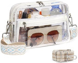 Clear Bag for Stadium Events with 2 Long Straps, See Through Purse for Women Crossbody Bag Concert Stadium Approved