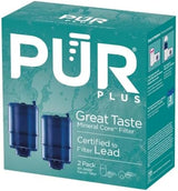 PUR PLUS Faucet Mount Replacement Filter 2-Pack, Genuine PUR Filter, 3-in-1 Powerful, Natural Mineral Filtration, Lead Removal, 6-Month Value, Blue (RF99992)