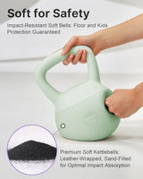 YOTTOY Soft Kettlebell,Kettlebell Anti-Slip Grip Weight for Home Workouts, Kettlebells Set Strength and Safety Guaranteed
